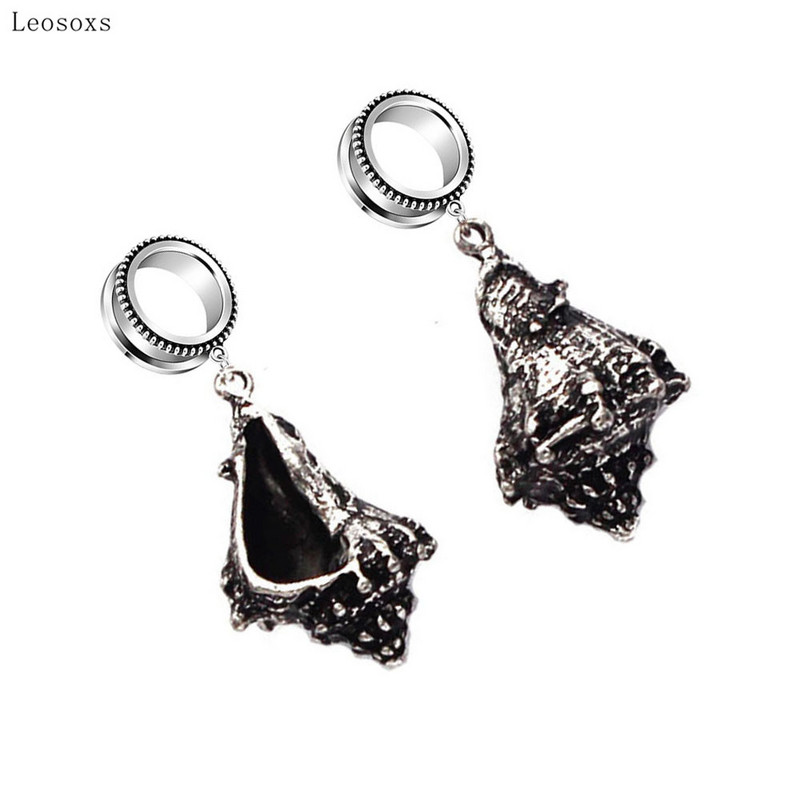 Leosoxs 2 buc Bijuterii de modă europeană și americană Antic Plague Conch Expander Scripete 6mm-30mm Bijuterii piercing
