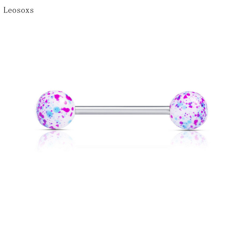 Leosoxs 12 buc. Produs nou Personality Sweet Multicolor Tongue Nail Set Body Piercing Bijuterii