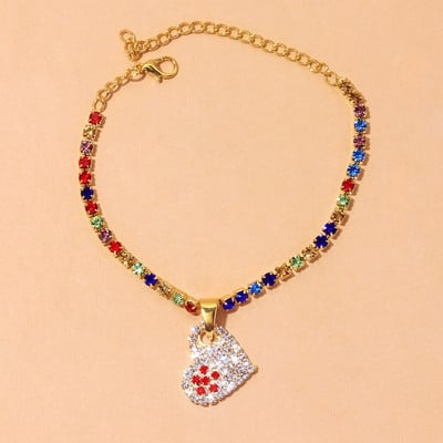 Stonefans Boho Femei Culoare Strasuri Inimă gleznă Brățară En-gros Moda Beach Love Pandantiv gleznă Tenis Lanț Bijuterii