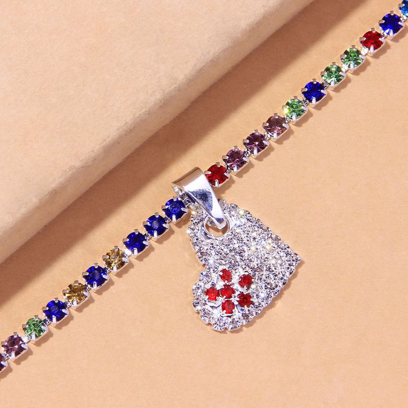 Stonefans Boho Femei Culoare Strasuri Inimă gleznă Brățară En-gros Moda Beach Love Pandantiv gleznă Tenis Lanț Bijuterii