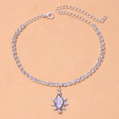 Stonefans Fashion pandantiv cristal picătură de apă gleznă pentru femei plajă stras tenis picior lanț gleznă brățară bijuterii cu ridicata