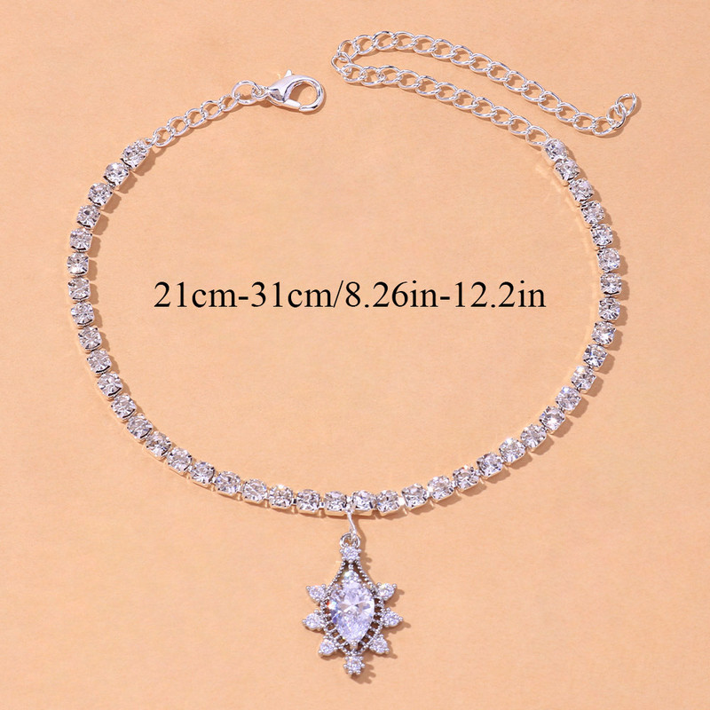 Stonefans Fashion pandantiv cristal picătură de apă gleznă pentru femei plajă stras tenis picior lanț gleznă brățară bijuterii cu ridicata