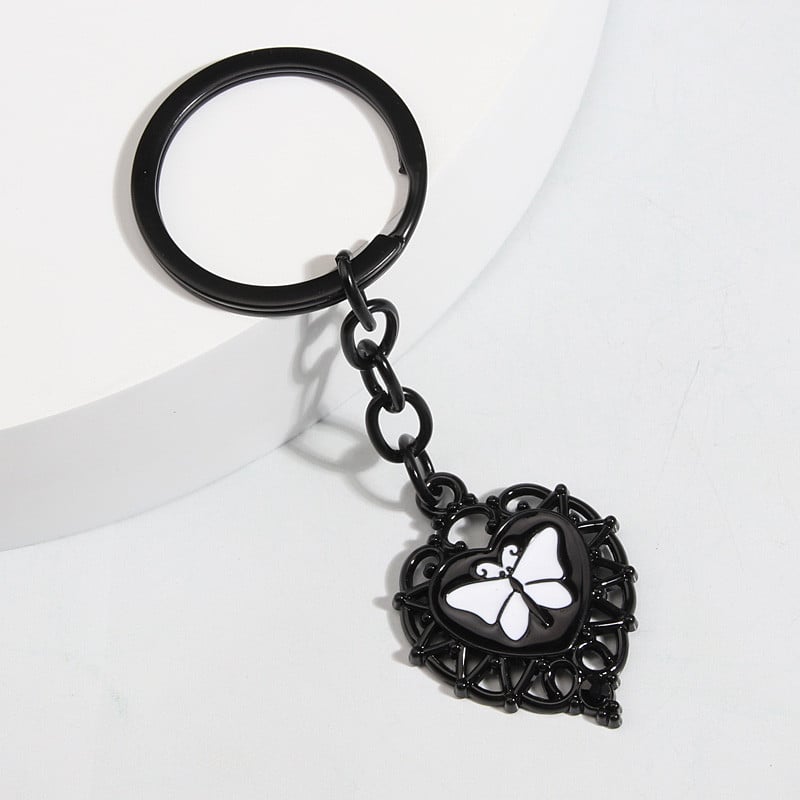 Breloc Email Punk Inimă Fluture Breloc Dragoste Breloc Pentru Femei Bărbați Accesoriu Poșetă Chei Mașină Bijuterii DIY Cadouri simple