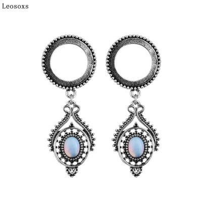 Leosoxs 2 buc. Vânzare directă din fabrică Creative Retro 3D Opal Pandantiv ureche Pinna Scripete din oțel inoxidabil Bijuterii piercing pentru ureche