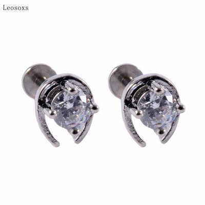 Leosoxs 2 bucăți produs nou personalitate din oțel inoxidabil interior dinți ureche os unghii piercing bijuterii