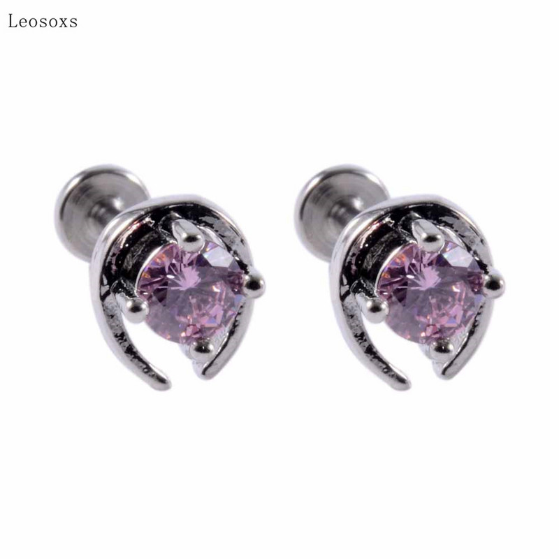 Leosoxs 2 bucăți produs nou personalitate din oțel inoxidabil interior dinți ureche os unghii piercing bijuterii