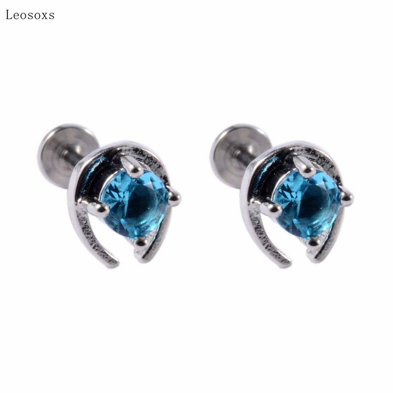 Leosoxs 2 bucăți produs nou personalitate din oțel inoxidabil interior dinți ureche os unghii piercing bijuterii