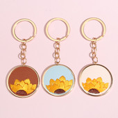 Breloc nou din piele broderie floarea soarelui breloc stil etnic breloc pentru femei fete accesoriu geantă bijuterii bricolaj cadouri