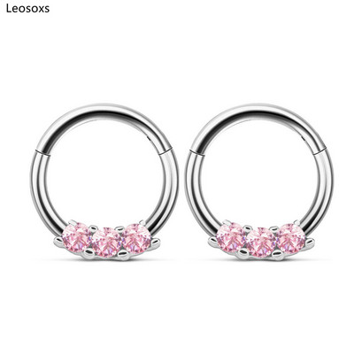 Leosoxs 2 buc. Produs nou, multifuncțional, de înaltă calitate, în formă de O, 3 diamante, 3 bijuterii pentru piercing pentru unghii.
