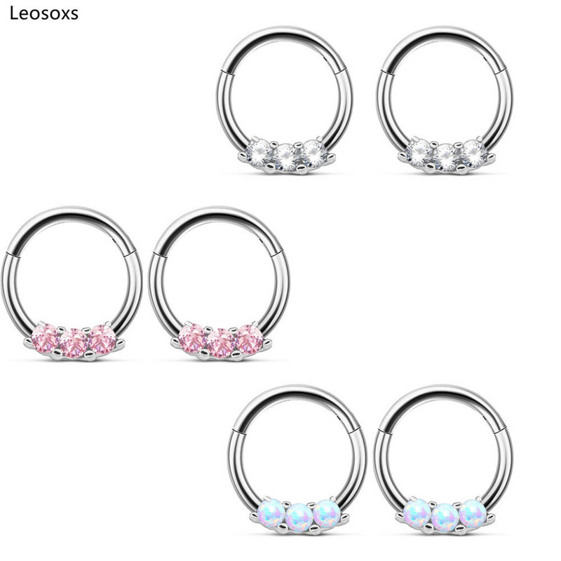 Leosoxs 2 buc. Produs nou, multifuncțional, de înaltă calitate, în formă de O, 3 diamante, 3 bijuterii pentru piercing pentru unghii.