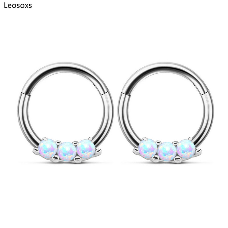 Leosoxs 2 buc. Produs nou, multifuncțional, de înaltă calitate, în formă de O, 3 diamante, 3 bijuterii pentru piercing pentru unghii.