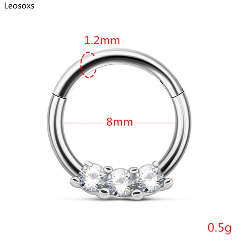 Leosoxs 2 buc. Produs nou, multifuncțional, de înaltă calitate, în formă de O, 3 diamante, 3 bijuterii pentru piercing pentru unghii.