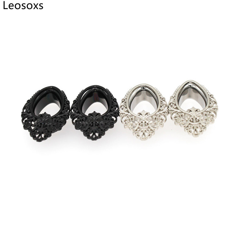 Leosoxs 2db Rozsdamentes acél vízcsepp füllyukasztó dugók bővítők 8-25mm testékszerek piercing fülmérők alagutak