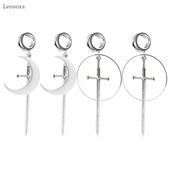 Leosoxs 2db robbanékony új termék rozsdamentes acél kard hold fültágító testpiercing ékszer