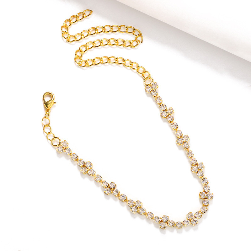 Stonefans, lanț cu strasuri, gleznă încrucișată mică pentru femei, livrare gratuită, bijuterii simple