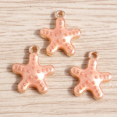 10 bucăți/lot brelocuri de viață marină email pentru fabricarea de bijuterii brelocuri din scoici de stele de mare pandantive pentru coliere drăguțe cercei accesoriu bricolaj