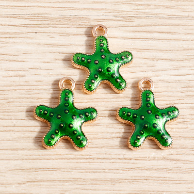 10 bucăți/lot brelocuri de viață marină email pentru fabricarea de bijuterii brelocuri din scoici de stele de mare pandantive pentru coliere drăguțe cercei accesoriu bricolaj