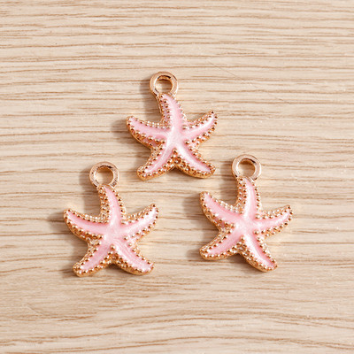 10 bucăți/lot brelocuri de viață marină email pentru fabricarea de bijuterii brelocuri din scoici de stele de mare pandantive pentru coliere drăguțe cercei accesoriu bricolaj