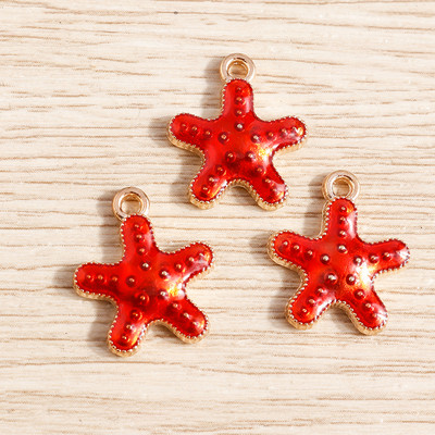 10 bucăți/lot brelocuri de viață marină email pentru fabricarea de bijuterii brelocuri din scoici de stele de mare pandantive pentru coliere drăguțe cercei accesoriu bricolaj