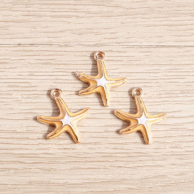 10 bucăți/lot brelocuri de viață marină email pentru fabricarea de bijuterii brelocuri din scoici de stele de mare pandantive pentru coliere drăguțe cercei accesoriu bricolaj