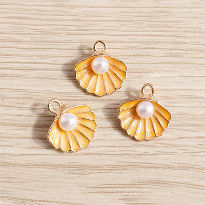 10 bucăți/lot brelocuri de viață marină email pentru fabricarea de bijuterii brelocuri din scoici de stele de mare pandantive pentru coliere drăguțe cercei accesoriu bricolaj