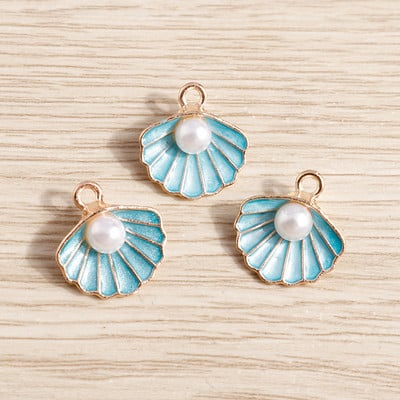 10 bucăți/lot brelocuri de viață marină email pentru fabricarea de bijuterii brelocuri din scoici de stele de mare pandantive pentru coliere drăguțe cercei accesoriu bricolaj