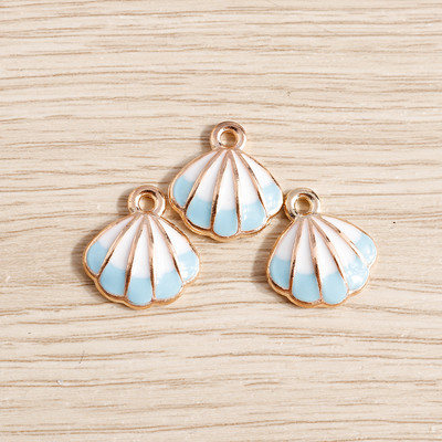 10 bucăți/lot brelocuri de viață marină email pentru fabricarea de bijuterii brelocuri din scoici de stele de mare pandantive pentru coliere drăguțe cercei accesoriu bricolaj