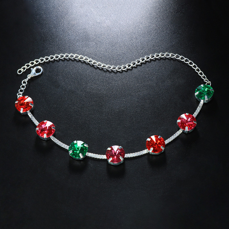 Stonefans Ins modna šarena kristalna narukvica za gležanj za žene Boho Nakit za plažu za stopala Rainbow Narukvica za gležanj Nakit za noge