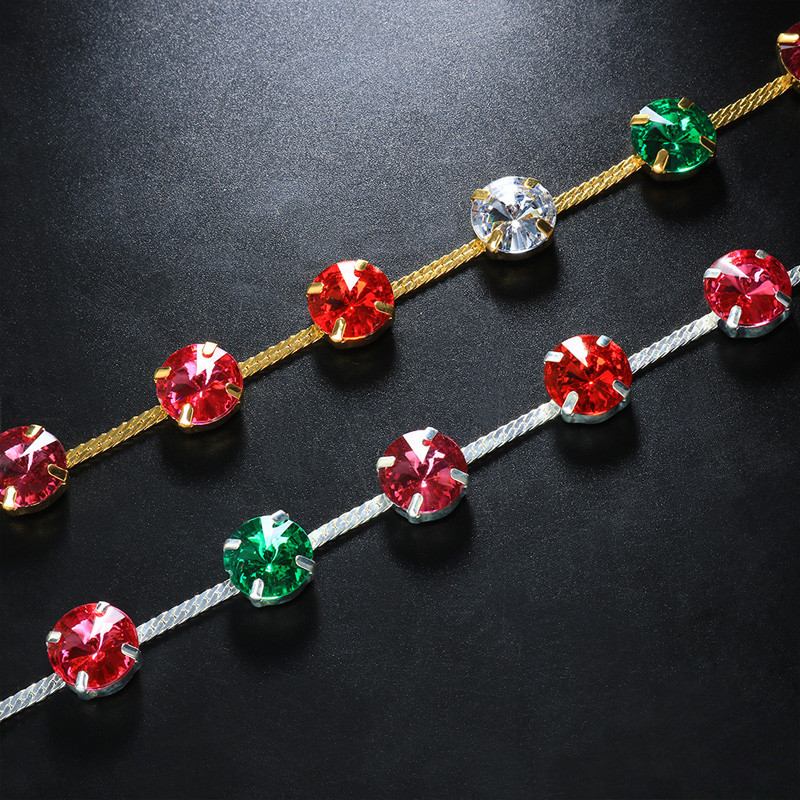 Stonefans Ins modna šarena kristalna narukvica za gležanj za žene Boho Nakit za plažu za stopala Rainbow Narukvica za gležanj Nakit za noge