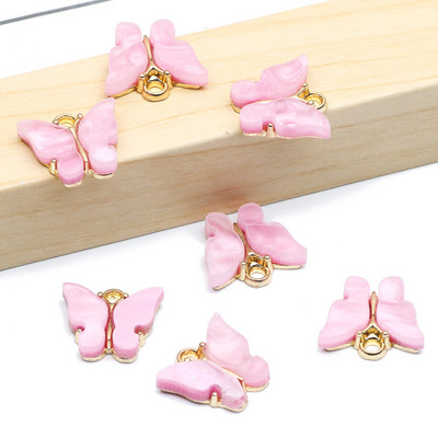 10 bucăți 14x16mm rășină colorată animale fluture farmece pentru bijuterii pandantive coliere cercei bricolaj accesorii manual