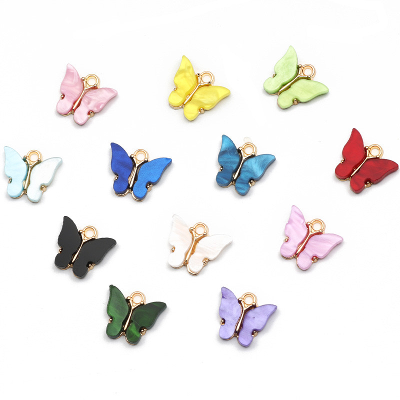10 bucăți 14x16mm rășină colorată animale fluture farmece pentru bijuterii pandantive coliere cercei bricolaj accesorii manual