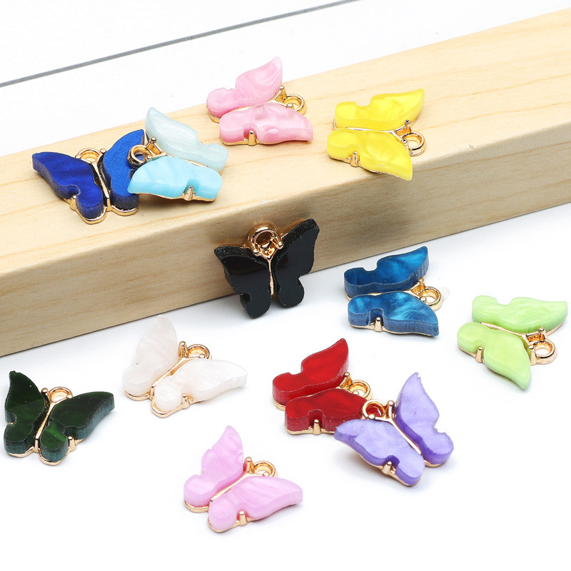 10 bucăți 14x16mm rășină colorată animale fluture farmece pentru bijuterii pandantive coliere cercei bricolaj accesorii manual