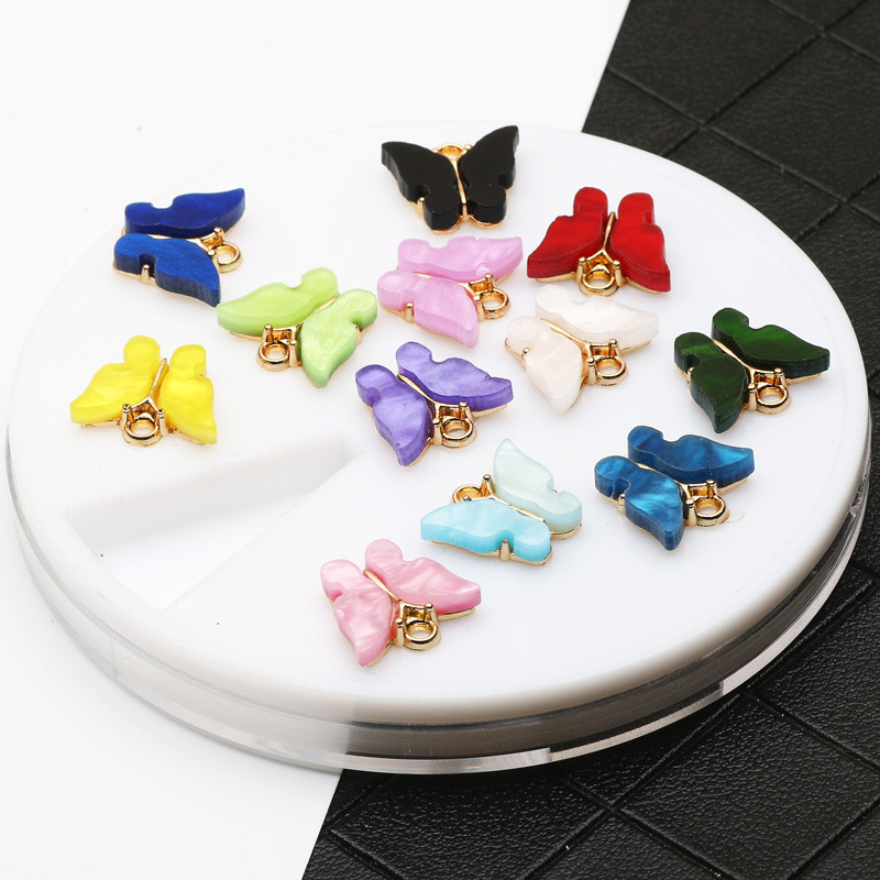 10 bucăți 14x16mm rășină colorată animale fluture farmece pentru bijuterii pandantive coliere cercei bricolaj accesorii manual