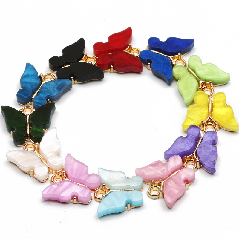 10 bucăți 14x16mm rășină colorată animale fluture farmece pentru bijuterii pandantive coliere cercei bricolaj accesorii manual