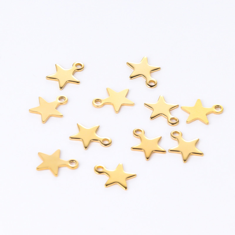 Semitree 20 komada Mala zvijezda privjesak od nehrđajućeg čelika Ravni privjesci za DIY izradu nakita Ogrlica Dekoracija Narukvica Krajnji privjesak