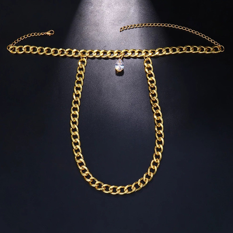 Stonefans Hip Hop gleznă din oțel din titan Bijuterii cu ridicata pentru femei, oțel inoxidabil, cu lanț de pantofi, picătură de apă