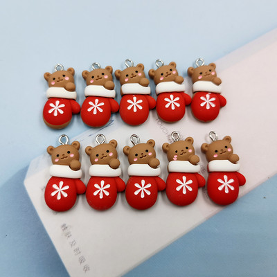 10 ps Lovely Bear Kesztyűbűvek Ékszerkészítés Kézműves DIY Medálok Fülbevalók Karkötők Kézzel készített Aranyos Állatok Lebegő Kézműves C649