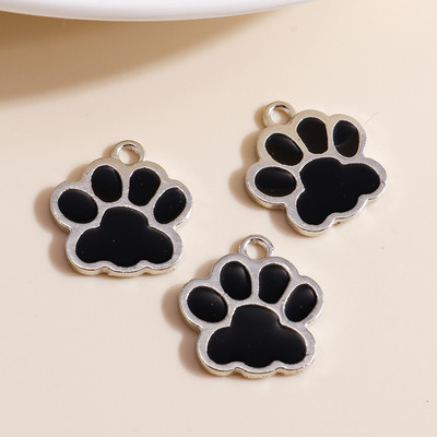 10 bucăți 16*17mm 5 culori Breloc cu amprenta labei de câine pentru realizarea de bijuterii Brelocuri de amprentă emailat Cercei DIY Pandantive Coliere Constatări