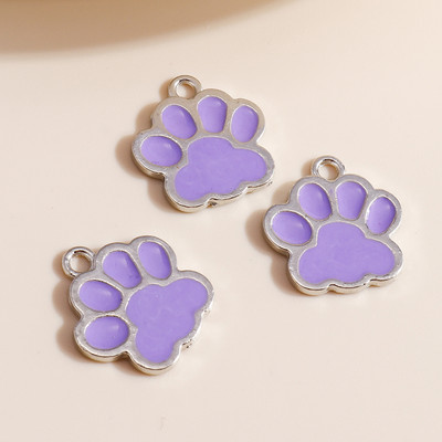 10 bucăți 16*17mm 5 culori Breloc cu amprenta labei de câine pentru realizarea de bijuterii Brelocuri de amprentă emailat Cercei DIY Pandantive Coliere Constatări