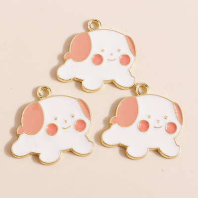 10 bucăți 16*17mm 5 culori Breloc cu amprenta labei de câine pentru realizarea de bijuterii Brelocuri de amprentă emailat Cercei DIY Pandantive Coliere Constatări