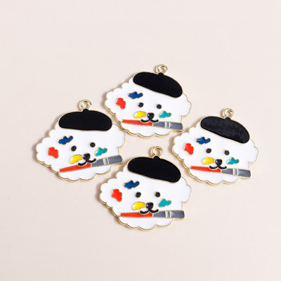 10 bucăți 16*17mm 5 culori Breloc cu amprenta labei de câine pentru realizarea de bijuterii Brelocuri de amprentă emailat Cercei DIY Pandantive Coliere Constatări