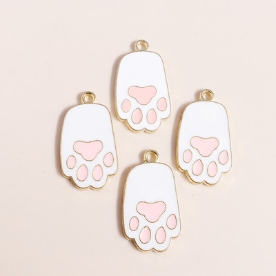 10 bucăți 16*17mm 5 culori Breloc cu amprenta labei de câine pentru realizarea de bijuterii Brelocuri de amprentă emailat Cercei DIY Pandantive Coliere Constatări