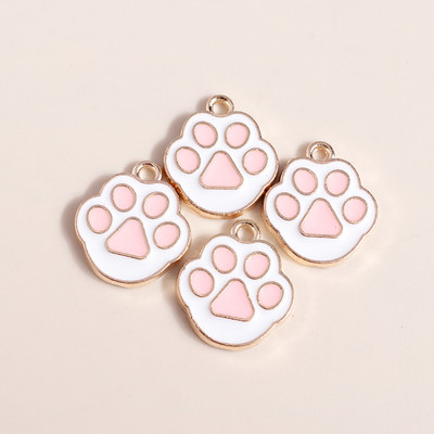 10 bucăți 16*17mm 5 culori Breloc cu amprenta labei de câine pentru realizarea de bijuterii Brelocuri de amprentă emailat Cercei DIY Pandantive Coliere Constatări