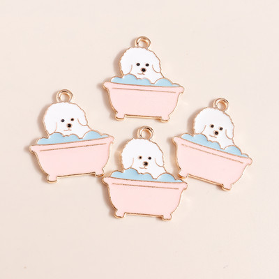 10 bucăți 16*17mm 5 culori Breloc cu amprenta labei de câine pentru realizarea de bijuterii Brelocuri de amprentă emailat Cercei DIY Pandantive Coliere Constatări