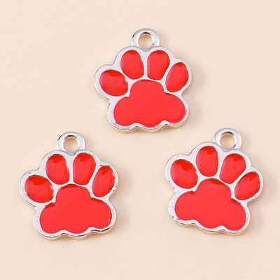 10 bucăți 16*17mm 5 culori Breloc cu amprenta labei de câine pentru realizarea de bijuterii Brelocuri de amprentă emailat Cercei DIY Pandantive Coliere Constatări