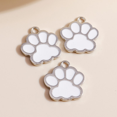 10 bucăți 16*17mm 5 culori Breloc cu amprenta labei de câine pentru realizarea de bijuterii Brelocuri de amprentă emailat Cercei DIY Pandantive Coliere Constatări