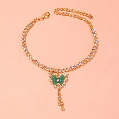 Stonefans INS Fashion Fluture Pandantiv gleznă Strass Tenis Lanț fluture ciucuri gleznă Lanț pentru picioare Bijuterii pentru picioare pentru femei