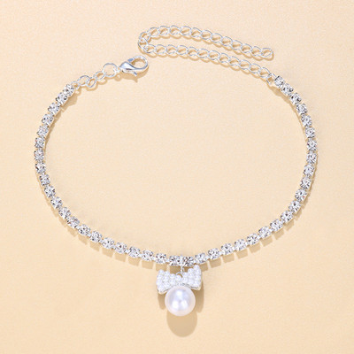 Stonefans Ins Fashion Bow margele pandantiv gleznă brățară pentru femei plajă desculț stras gleznă lanț en-gros bijuterii pentru picioare