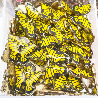 JQ 20 buc/lot 2022 Trend drăguț smalț fluture pandantiv auriu insecte aliaj farmec pentru cercei colier bijuterii consumabile