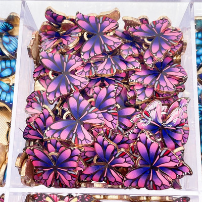 JQ 20 buc/lot 2022 Trend drăguț smalț fluture pandantiv auriu insecte aliaj farmec pentru cercei colier bijuterii consumabile